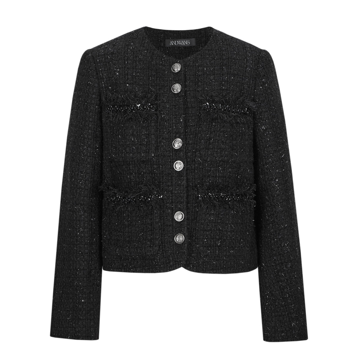 ルミニョンtweed fur snow jacket pocket fur op（Jacket - Wool
