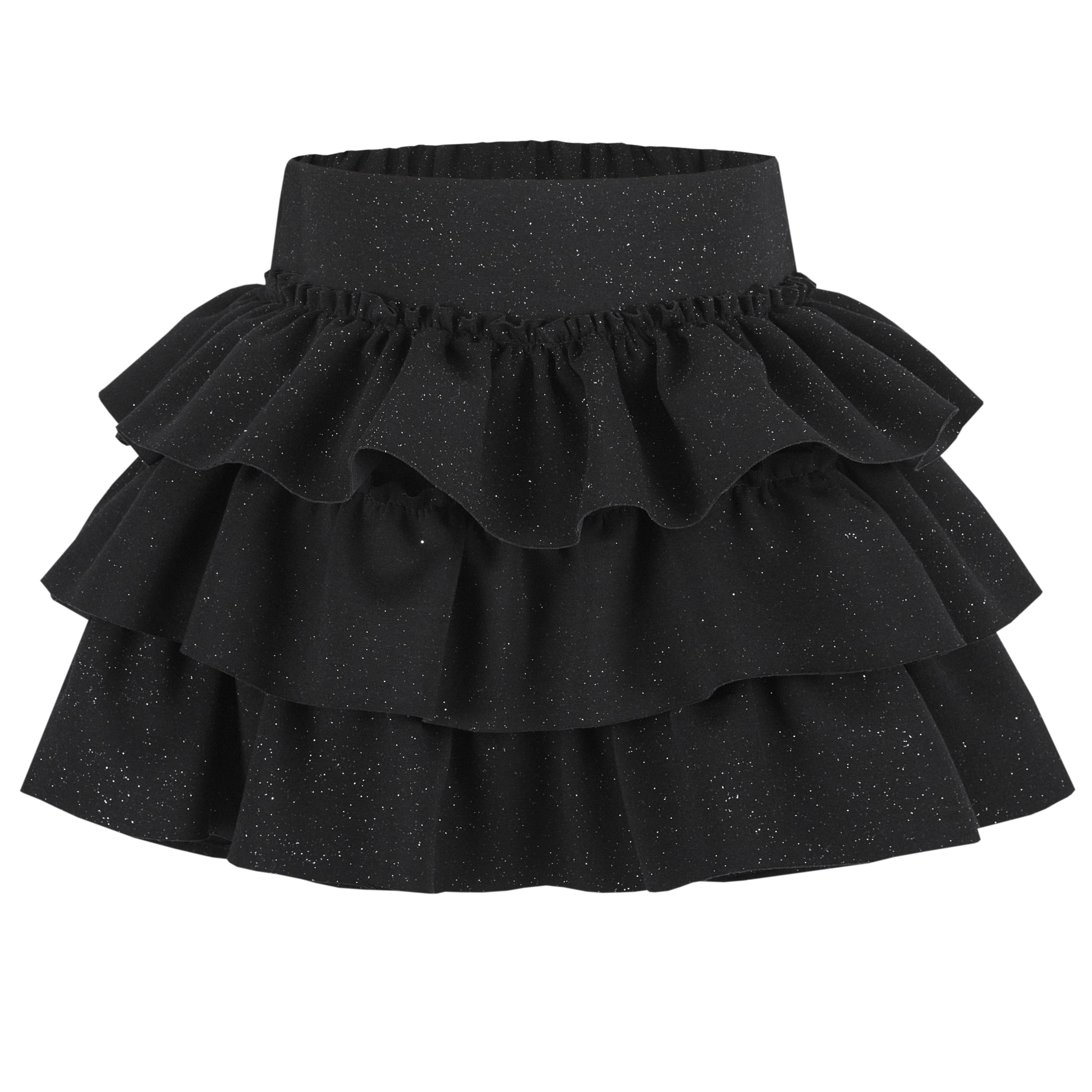 Kirakira frill culotte mini skirt (black)