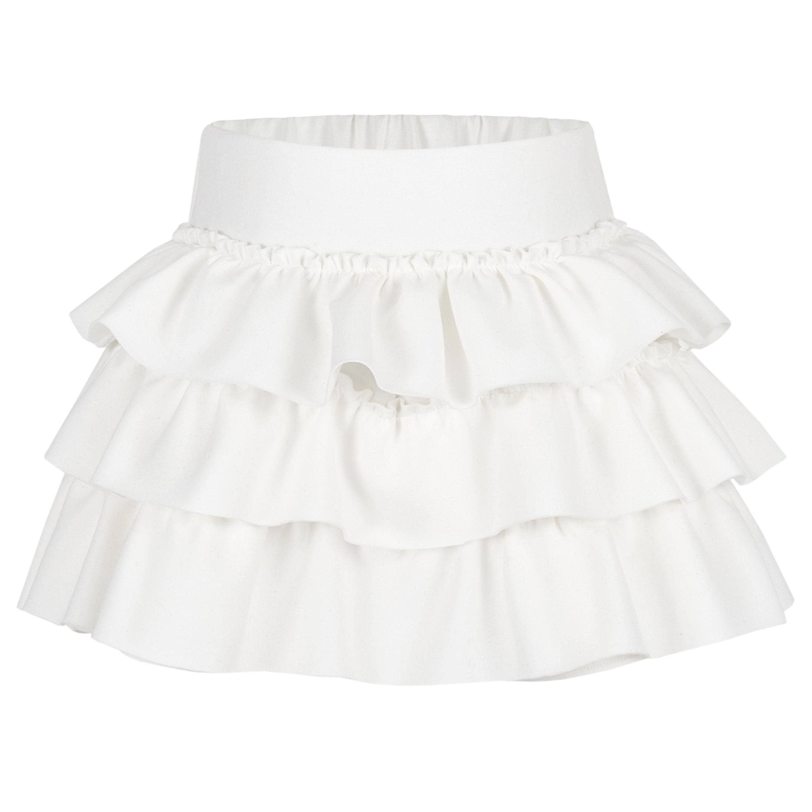 Kirakira frill culotte mini skirt (white)