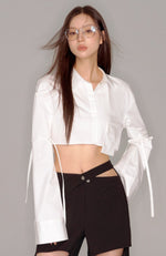 画像をギャラリービューアに読み込む, back cut design cropped shirt
