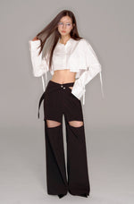 画像をギャラリービューアに読み込む, signature cutting slacks pants
