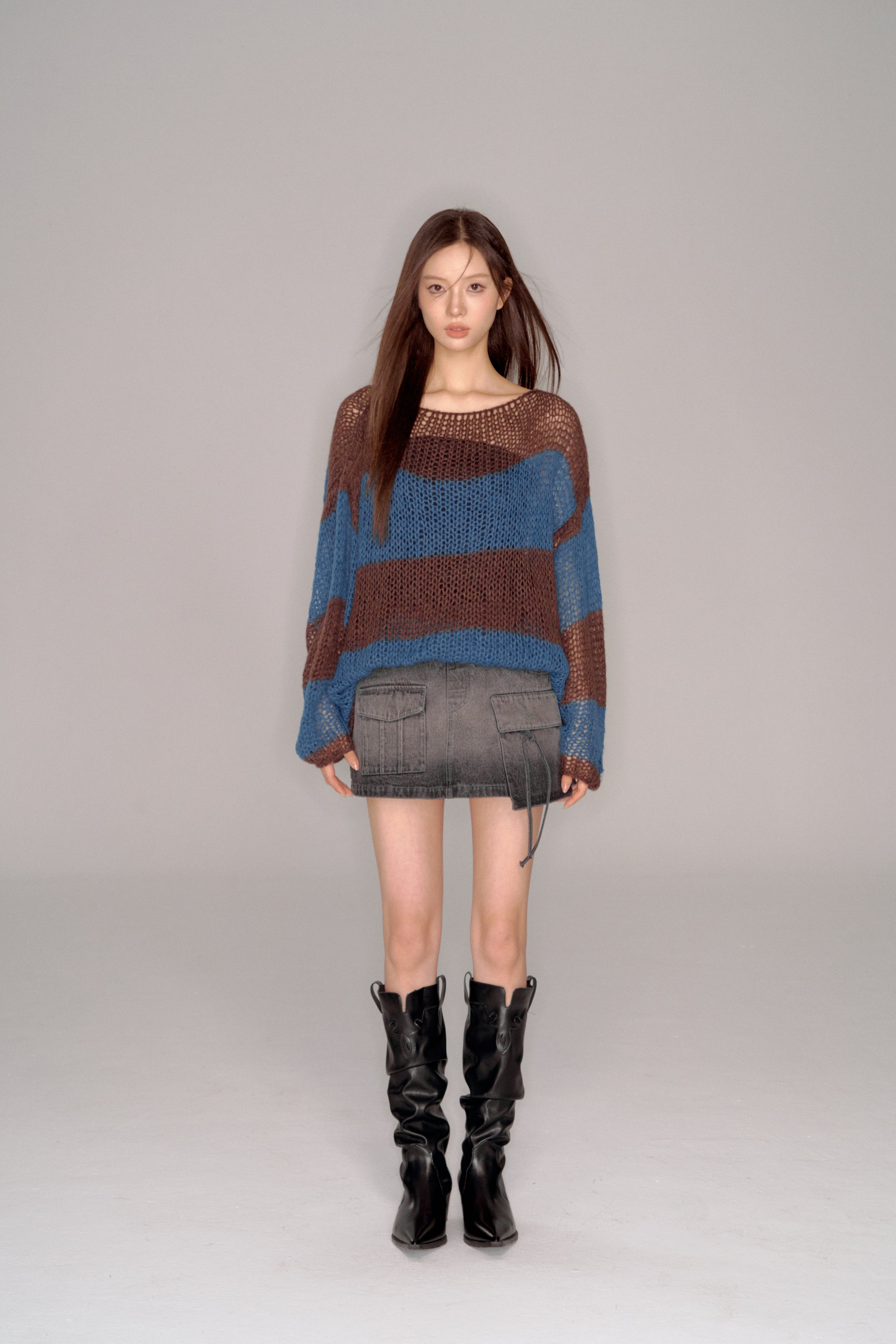 pocket culotte denim mini skirt