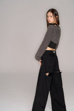 画像をギャラリービューアに読み込む, shaggy cropped cardigan set
