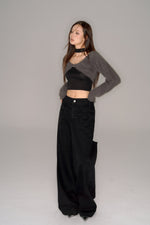 画像をギャラリービューアに読み込む, shaggy cropped cardigan set
