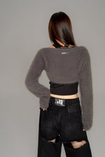 画像をギャラリービューアに読み込む, shaggy cropped cardigan set
