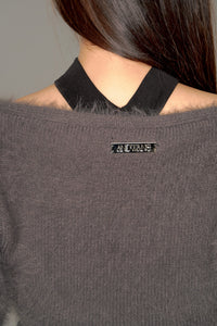 shaggy cropped cardigan set