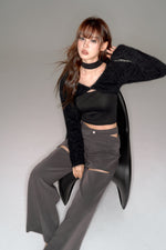 画像をギャラリービューアに読み込む, shaggy cropped cardigan set
