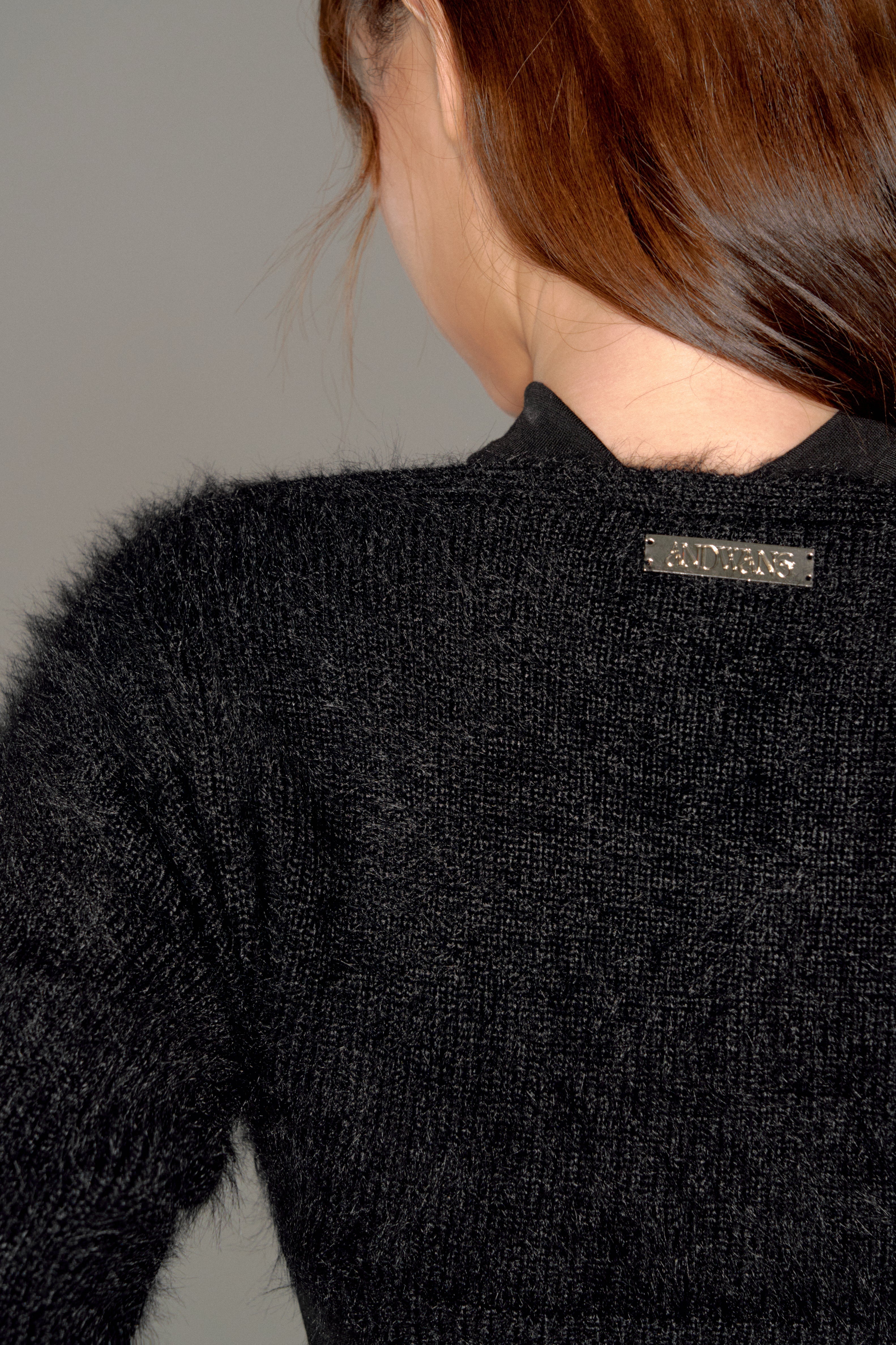 shaggy cropped cardigan set