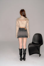 画像をギャラリービューアに読み込む, pocket culotte denim mini skirt
