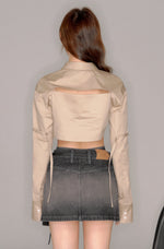 画像をギャラリービューアに読み込む, back cut design cropped shirt

