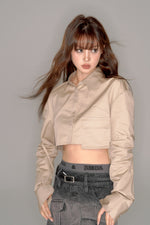 画像をギャラリービューアに読み込む, back cut design cropped shirt
