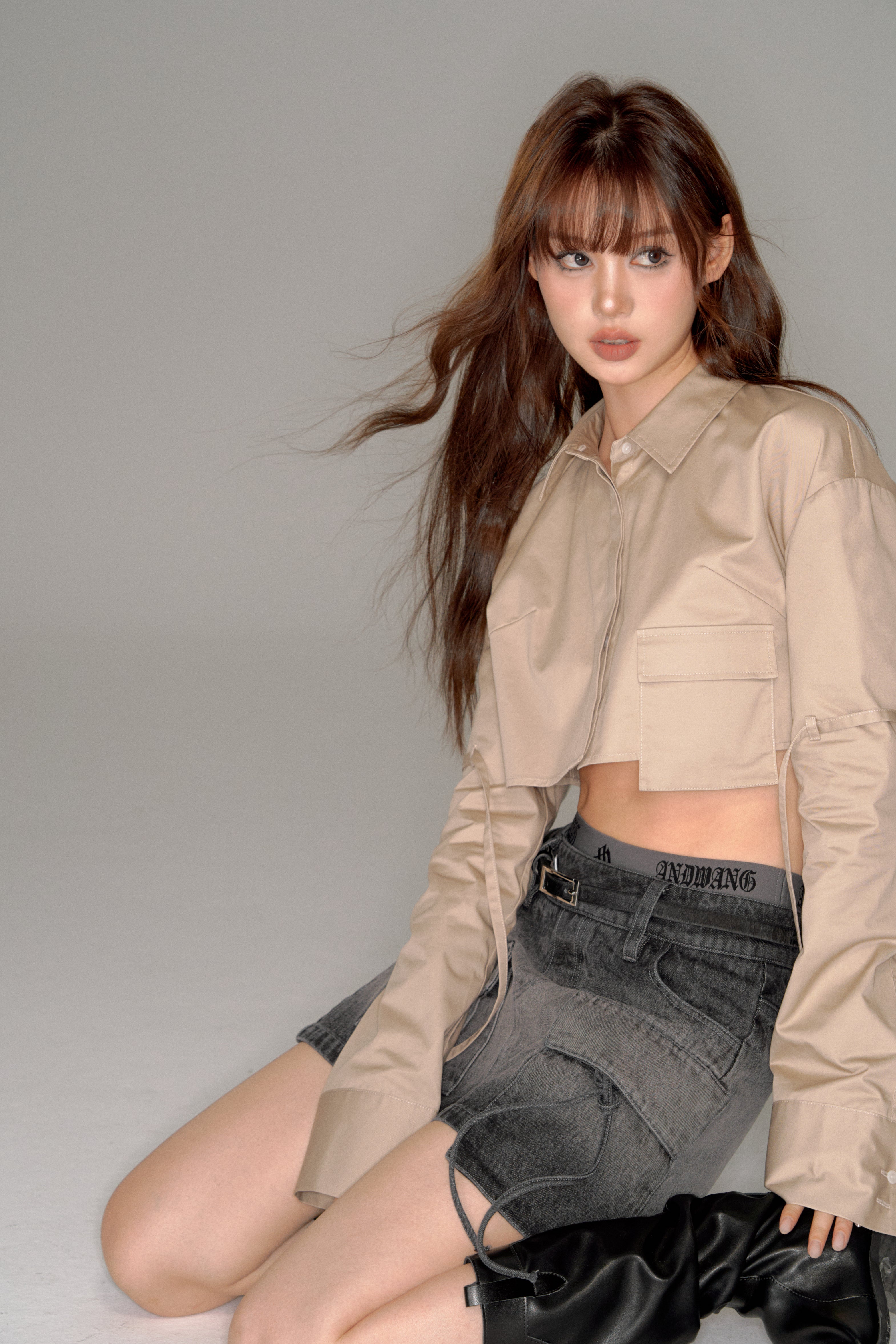 back cut design cropped shirt