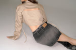 画像をギャラリービューアに読み込む, pocket culotte denim mini skirt
