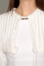 画像をギャラリービューアに読み込む, string cropped knit cardigan
