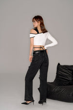 画像をギャラリービューアに読み込む, asymmetry shoulder tops
