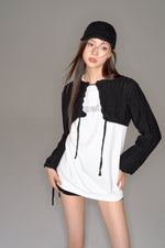 画像をギャラリービューアに読み込む, string cropped knit cardigan
