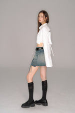 画像をギャラリービューアに読み込む, back cut design cropped shirt
