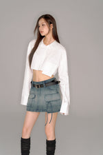 画像をギャラリービューアに読み込む, back cut design cropped shirt
