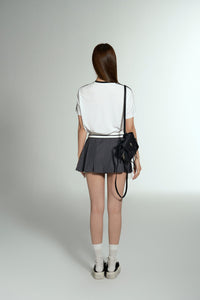 reverse pleats mini skirt