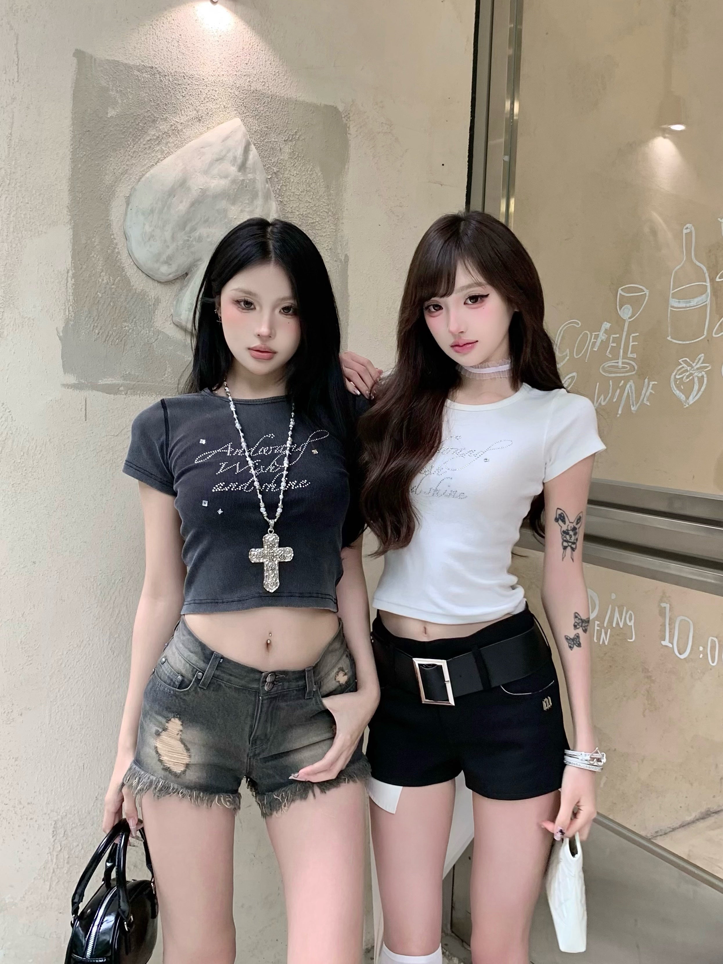 andwang fringe denim short pants