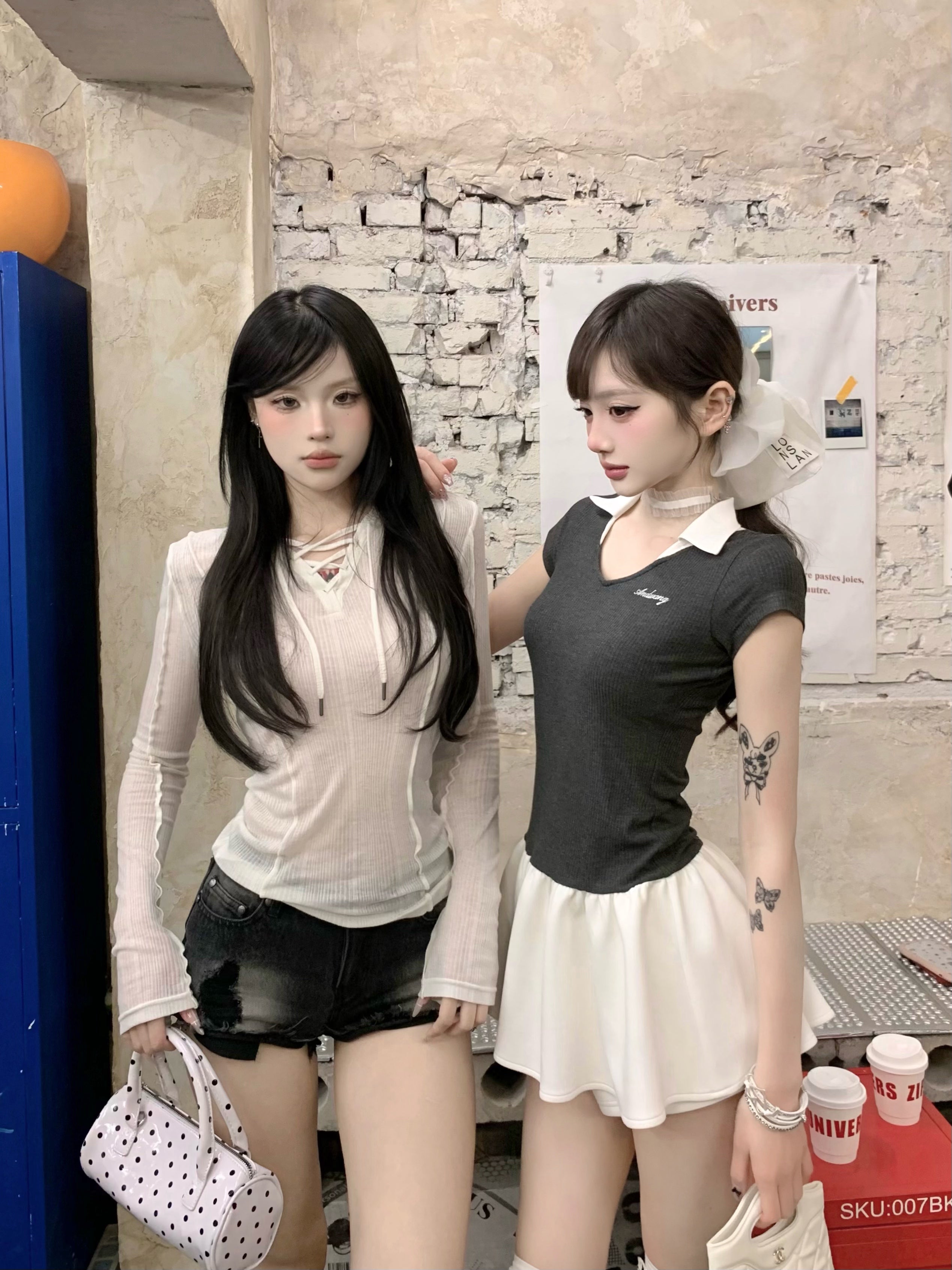 andwang fringe denim short pants