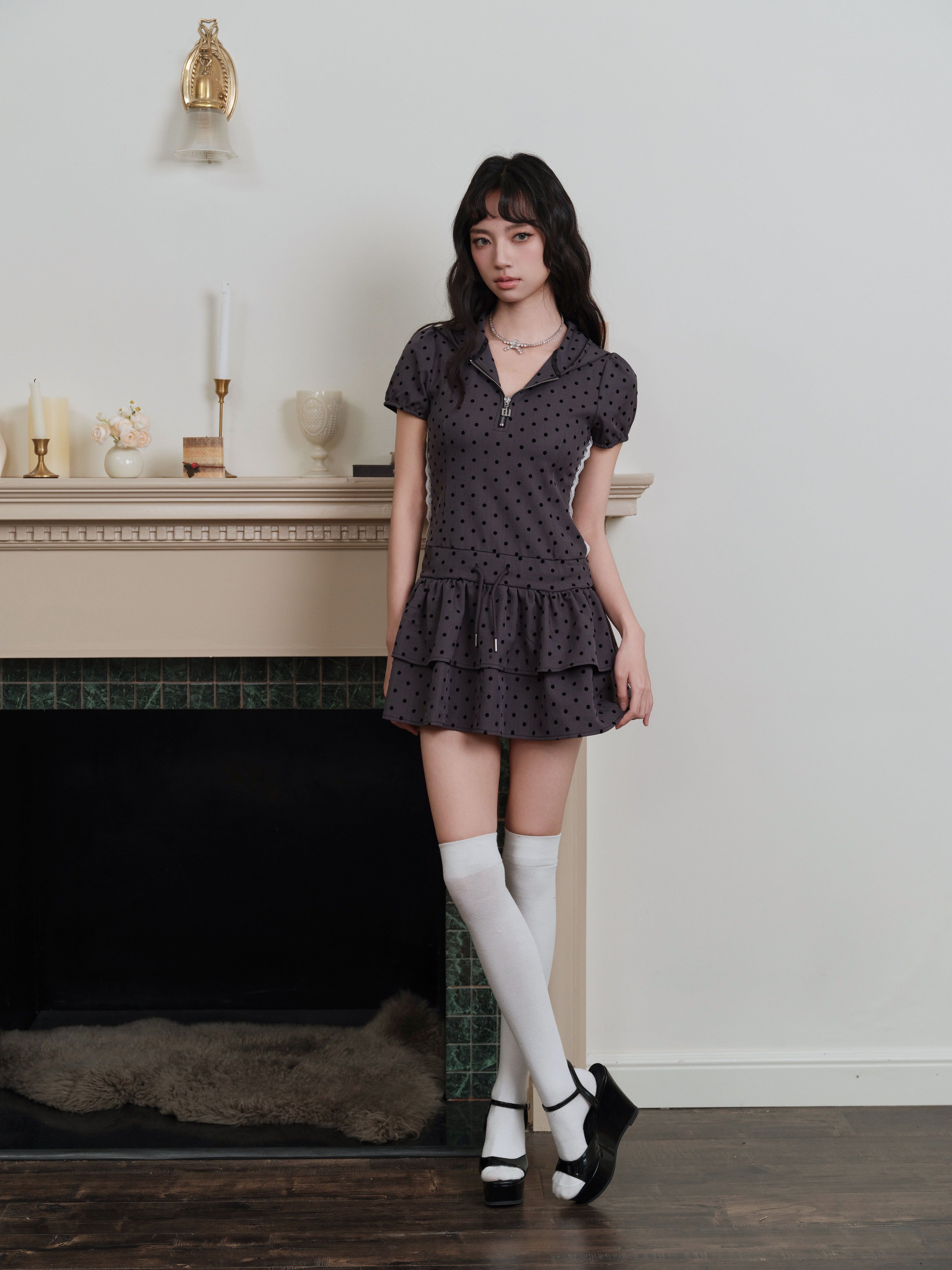 double frill mini dress