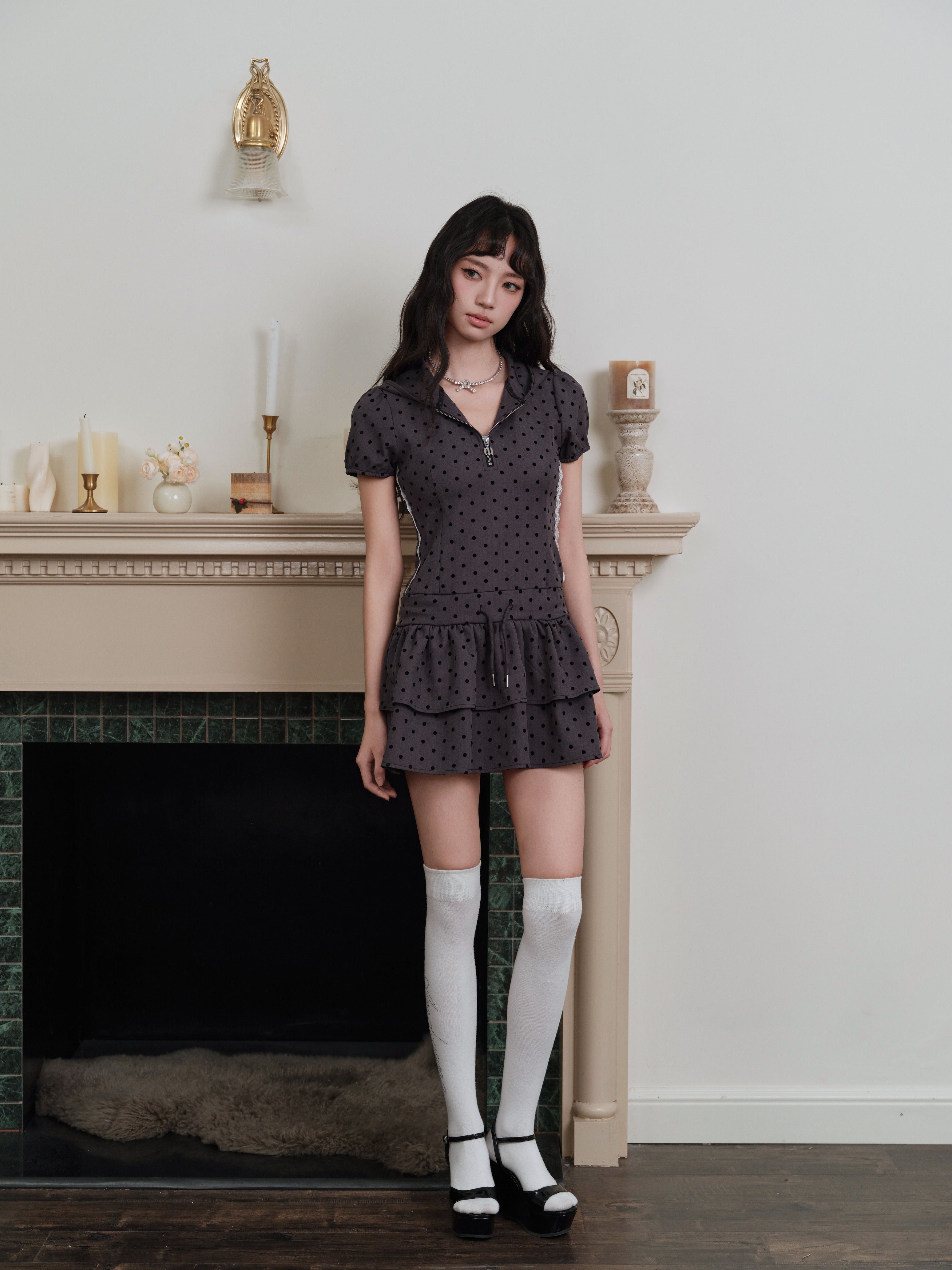 double frill mini dress