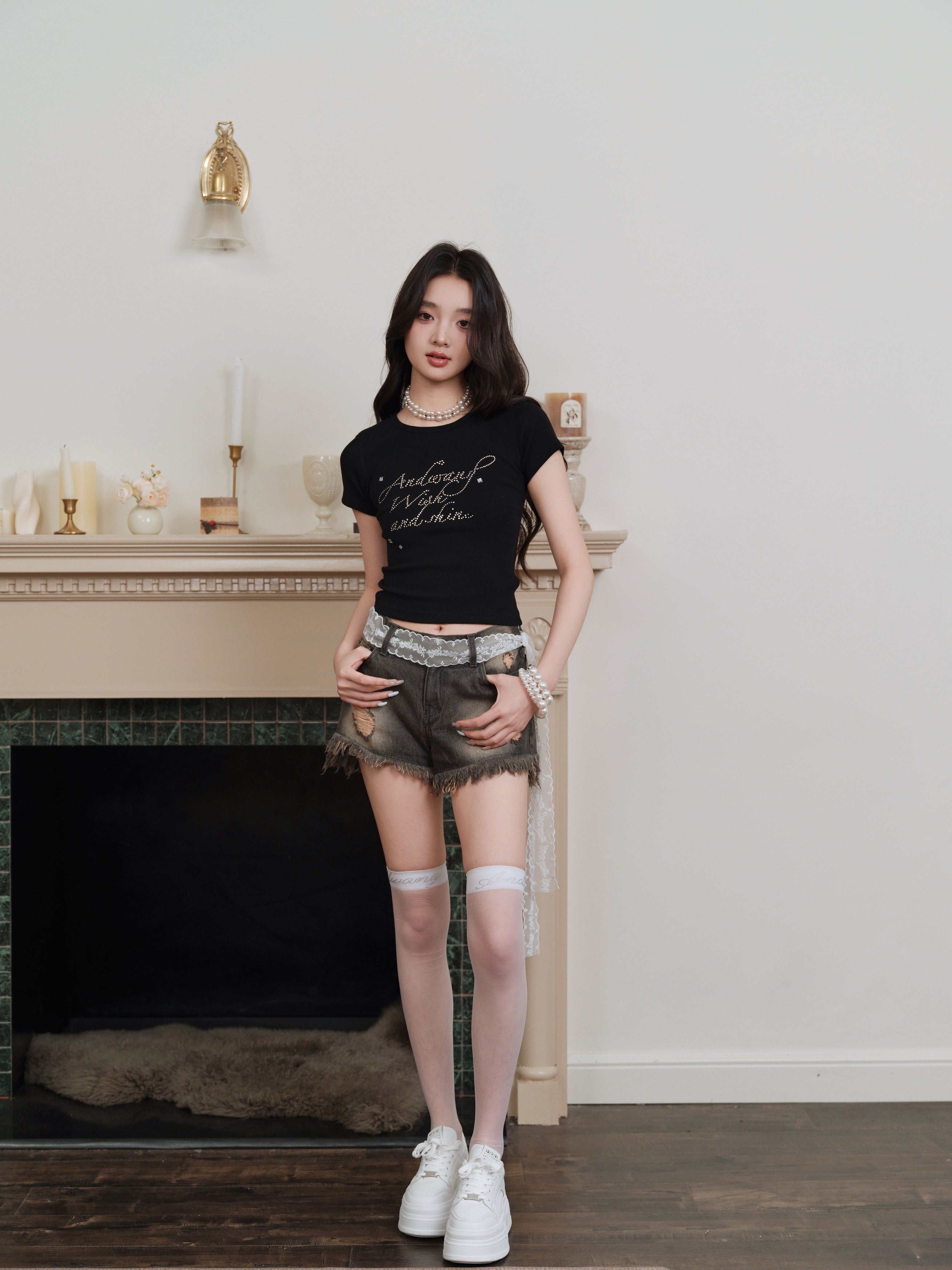 トップス ANDWANG bijou wish rib tops bijou wish rib tops