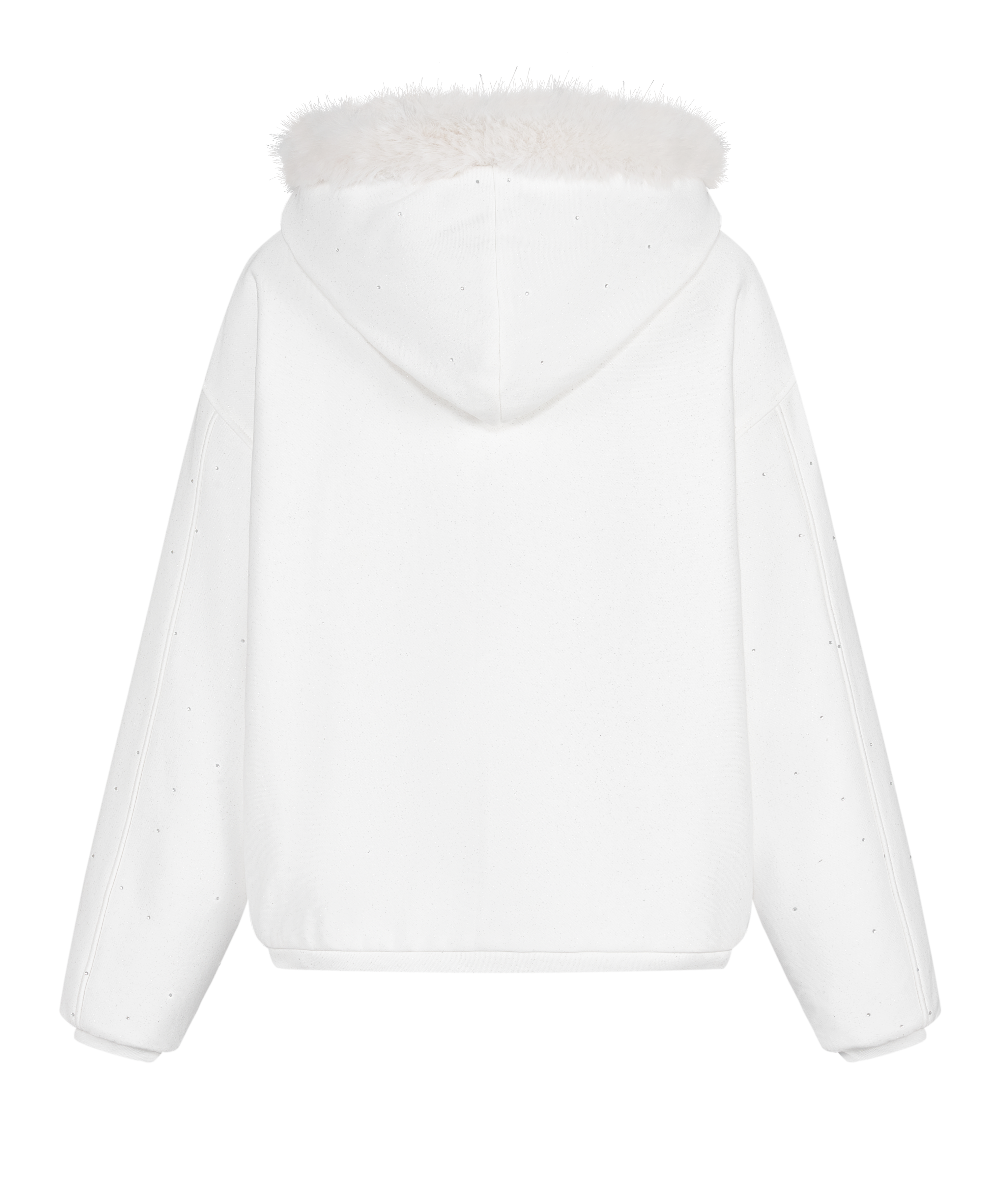 (受注販売) Kirakira 2way fur zip up (white)