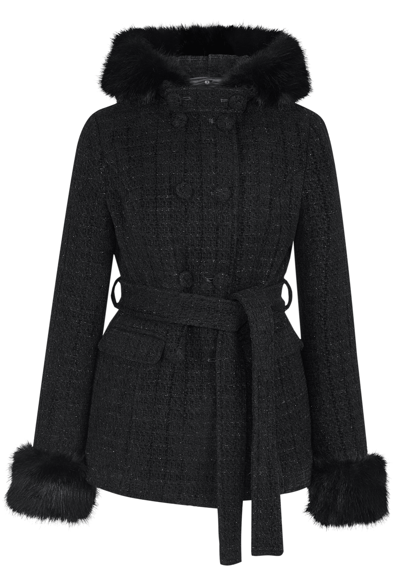Twinkle Button Tweed Coat