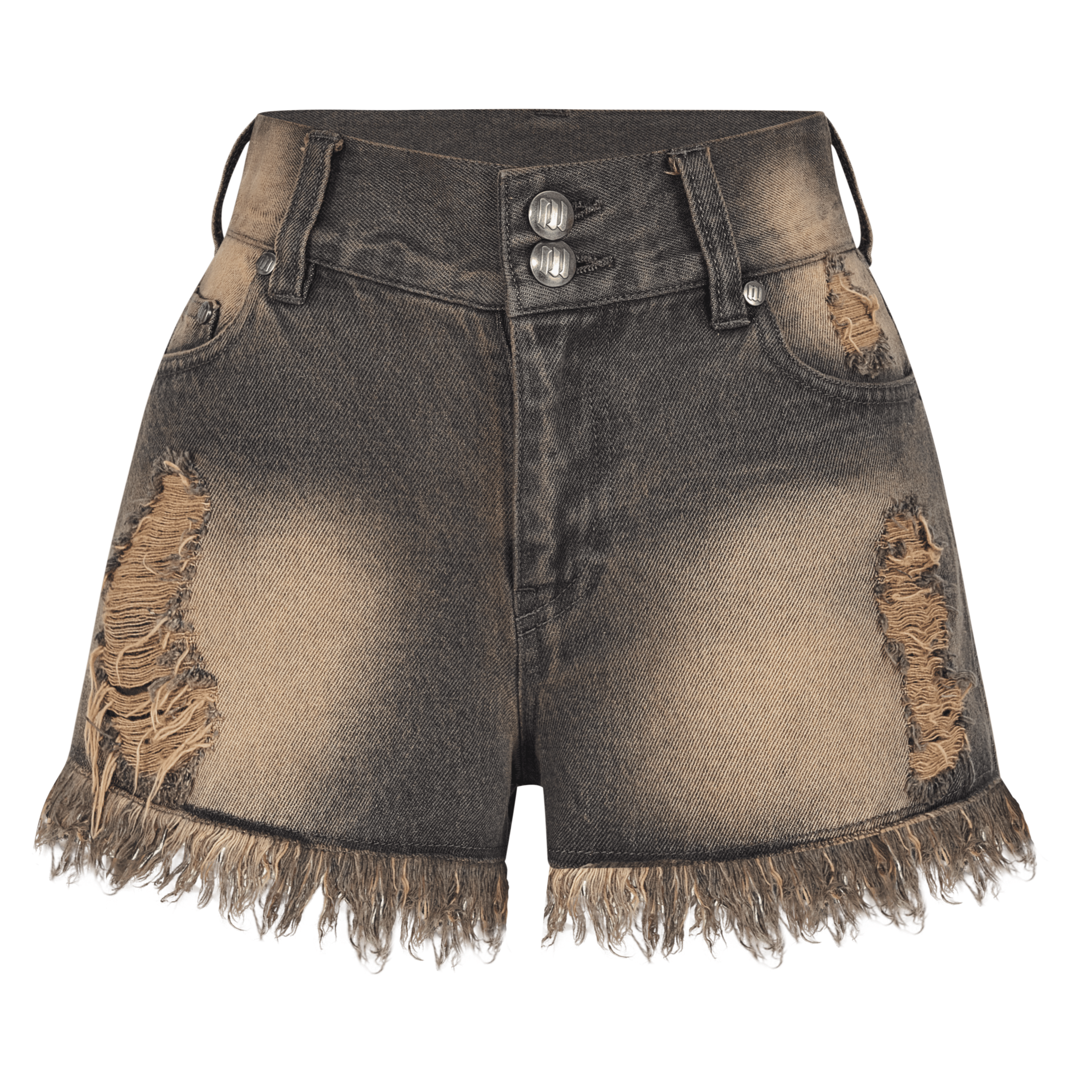 fringe denim short pants
