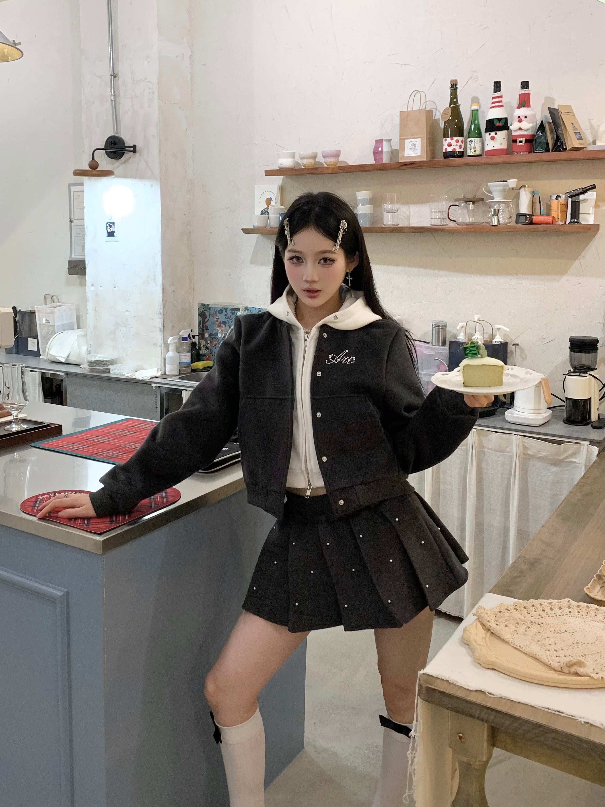 andwang Kirakira box pleats mini skirt andwang Kirakira box pleats mini skirt