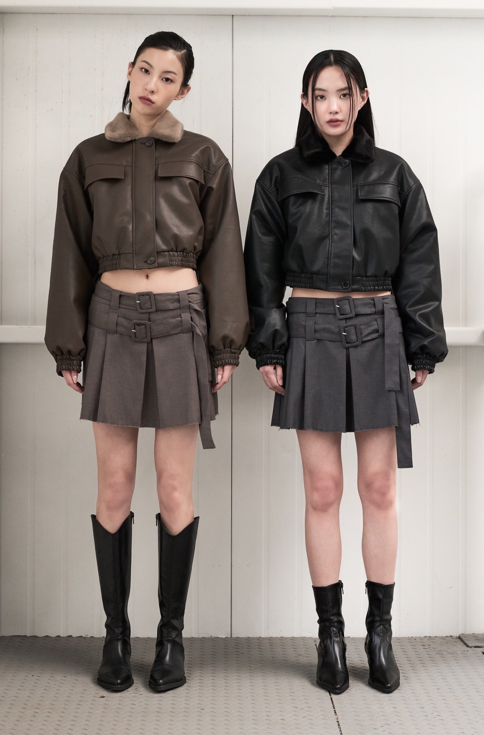 reversible leather fur outer