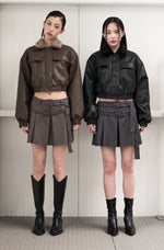 画像をギャラリービューアに読み込む, reversible leather fur outer
