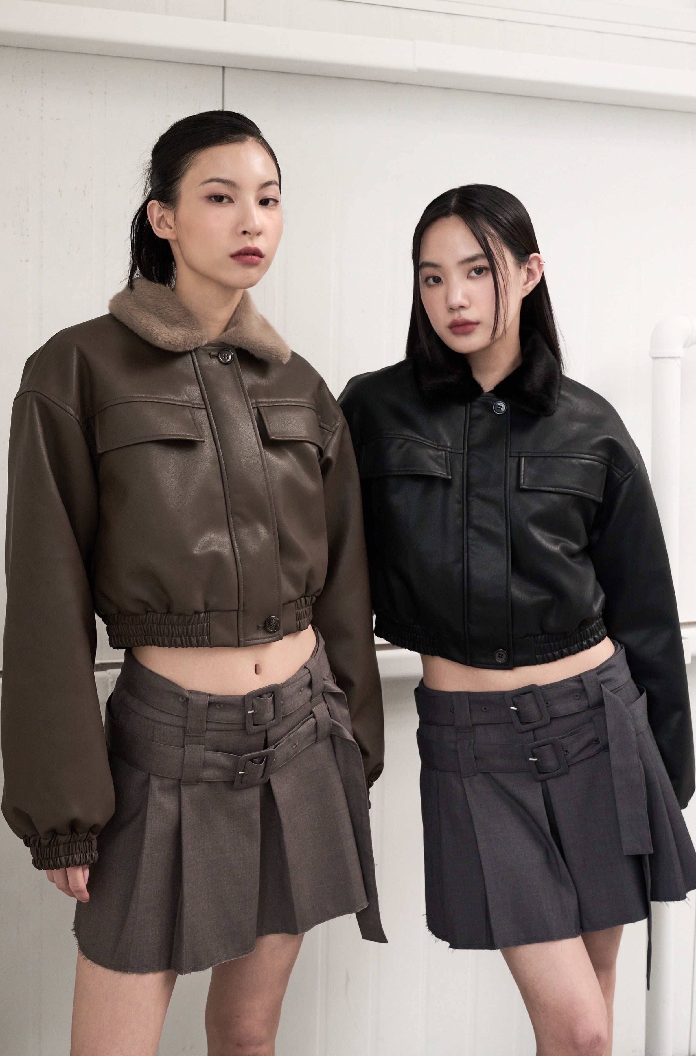 reversible leather fur outer