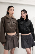 画像をギャラリービューアに読み込む, reversible leather fur outer

