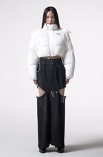 이미지를 갤러리 뷰어에 로드 , side cutting denim long skirt 
