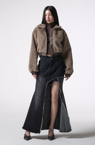 reversible leather fur outer