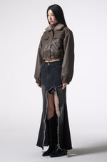 画像をギャラリービューアに読み込む, asymmetry cutting long denim skirt
