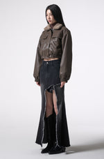 Load image into Gallery viewer, asymmetry cutting long denim skirt 
