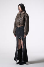 画像をギャラリービューアに読み込む, reversible leather fur outer
