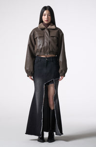 reversible leather fur outer