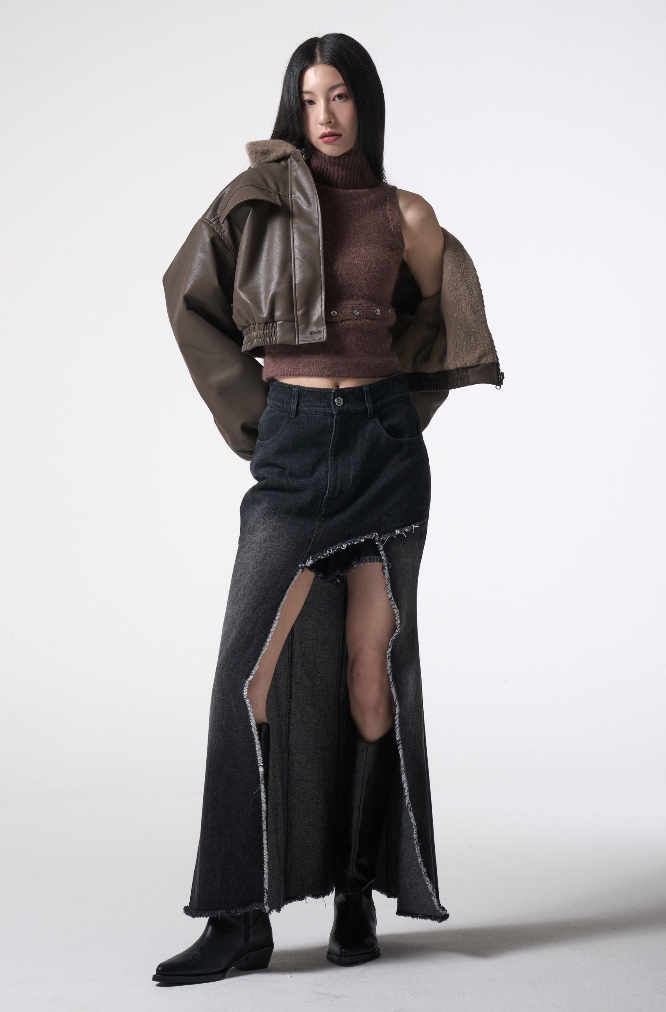 reversible leather fur outer