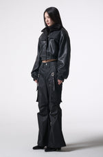 画像をギャラリービューアに読み込む, reversible leather fur outer
