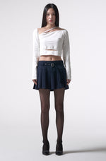 画像をギャラリービューアに読み込む, belt pleats mini skirt
