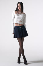 画像をギャラリービューアに読み込む, belt pleats mini skirt
