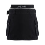 画像をギャラリービューアに読み込む, denim cargo mini skirt
