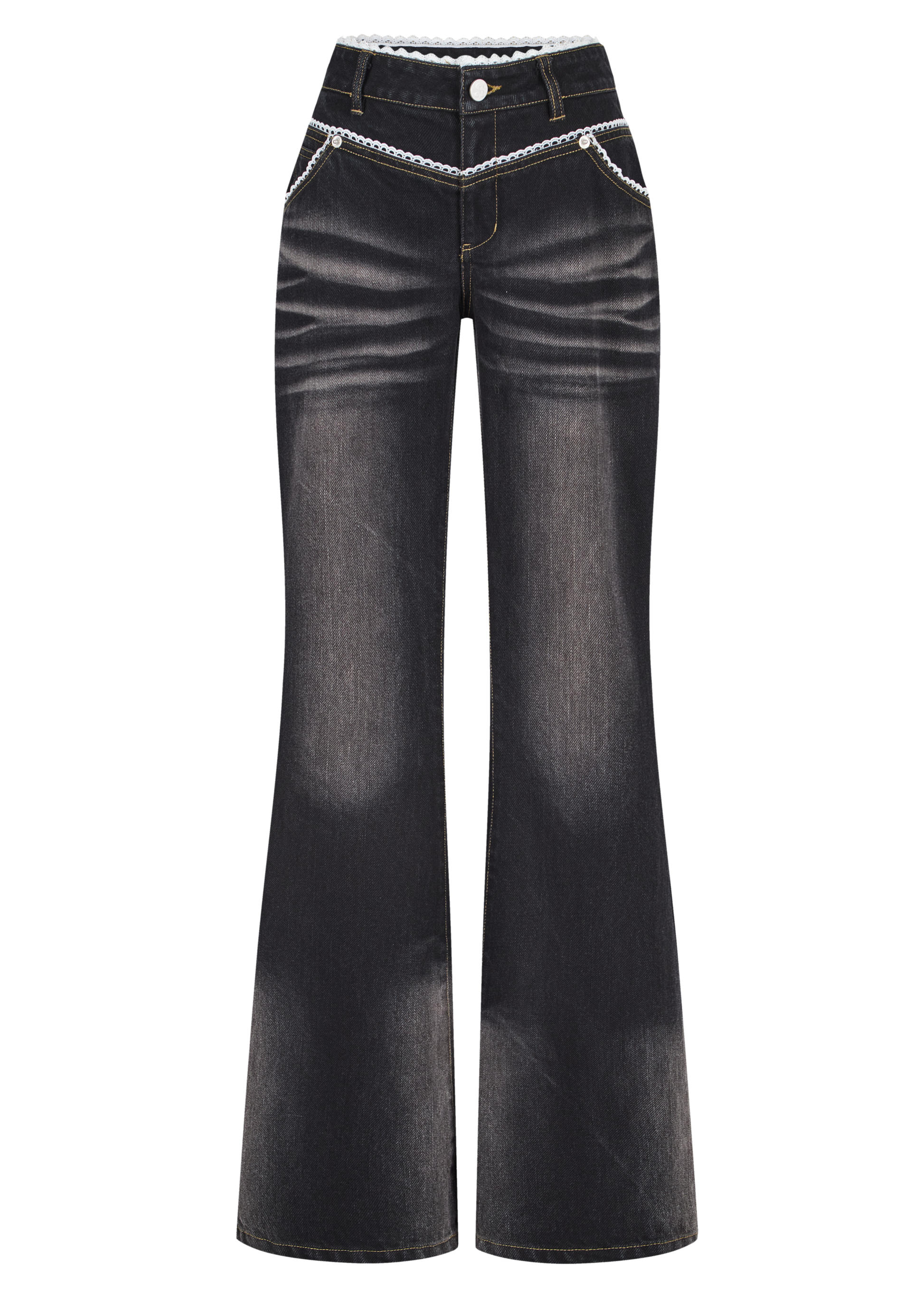 パンツ Andwang silent(and) lace denim pants silent(and) lace denim pants
