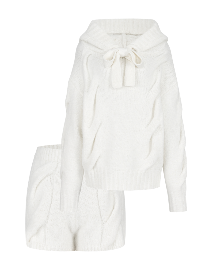 (受注販売) Ribbon Off-Shoulder Knit Set