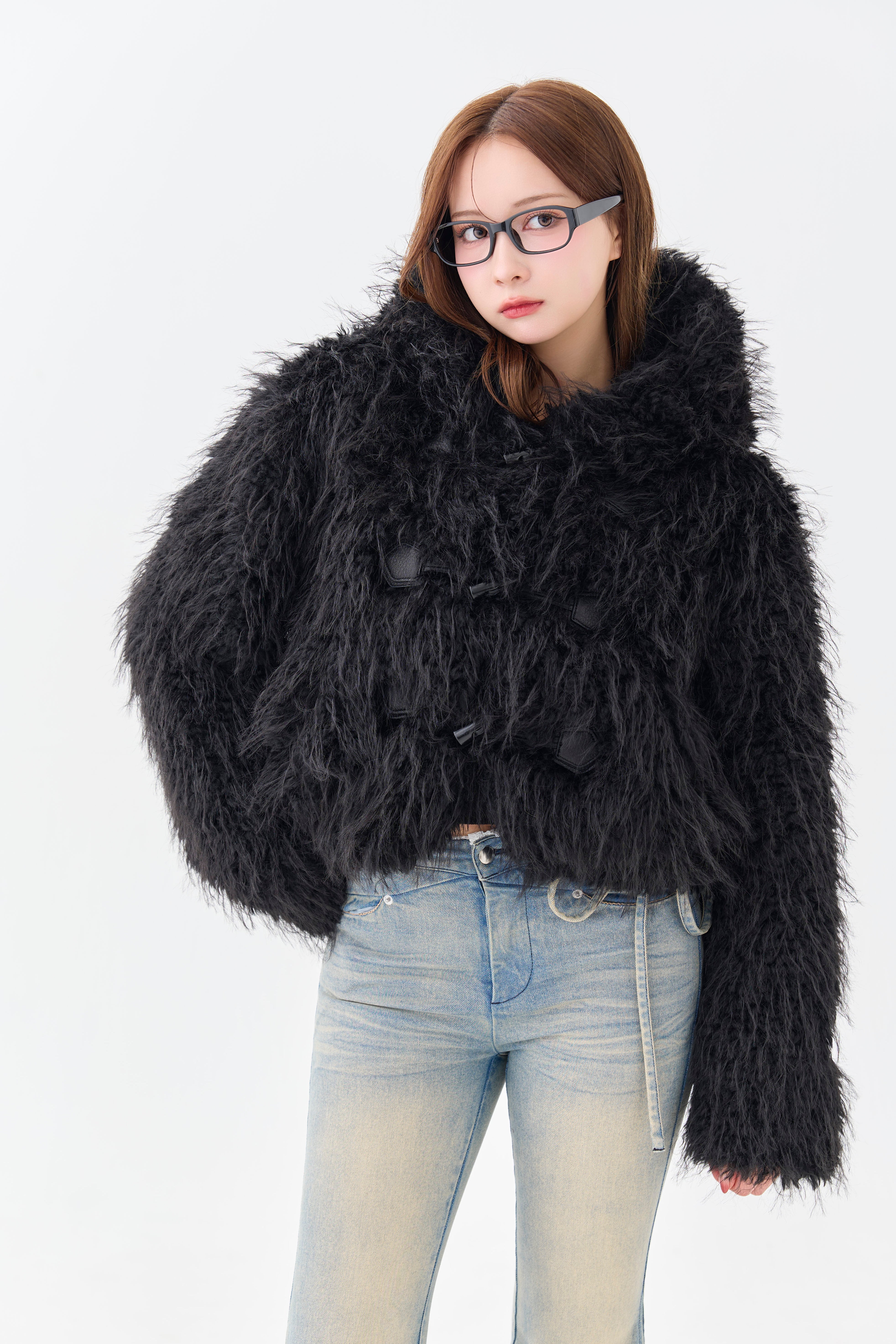 Petit fur duffle coat